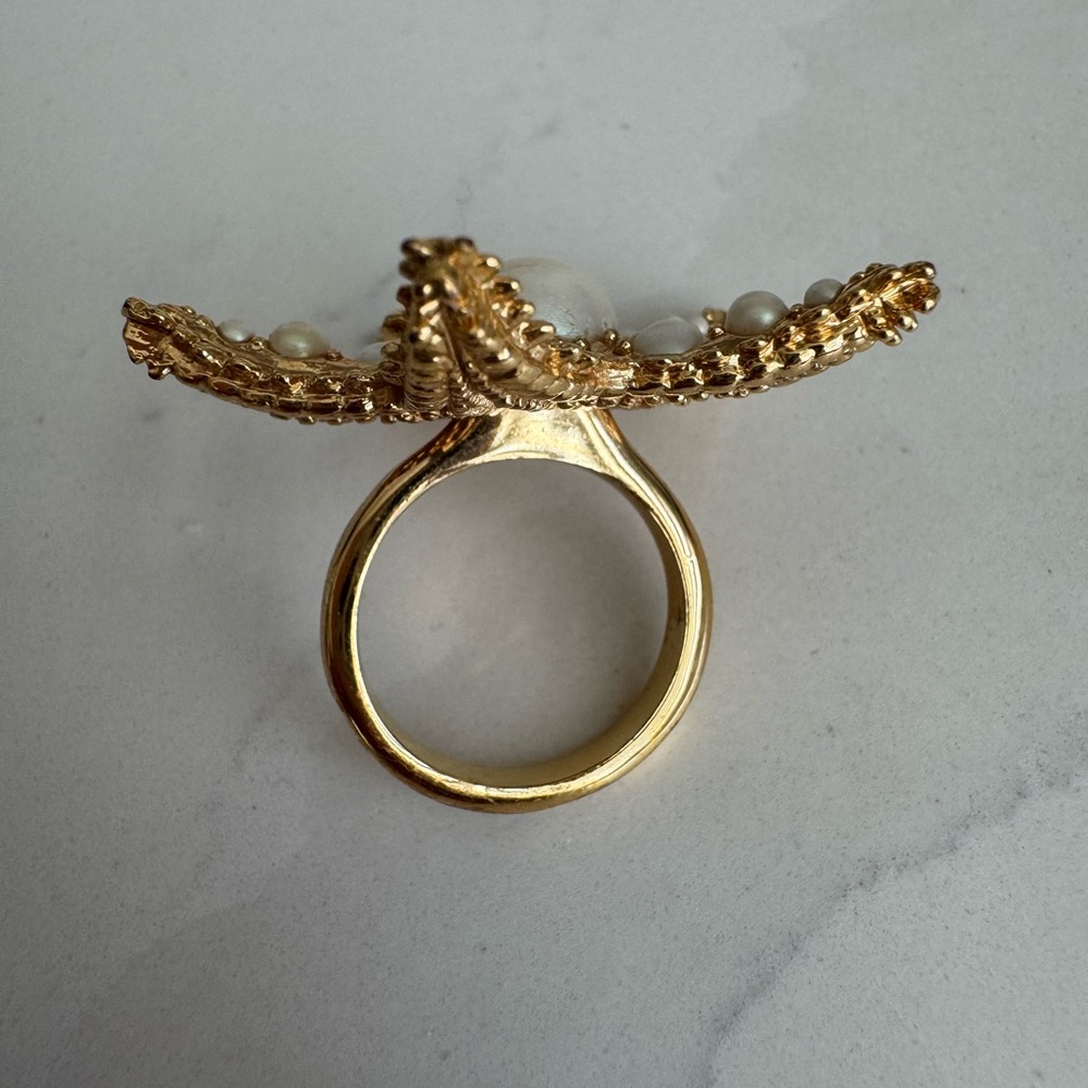 Gold Kate Spade Starfish Ring with Pearls - Picture 3 of 6